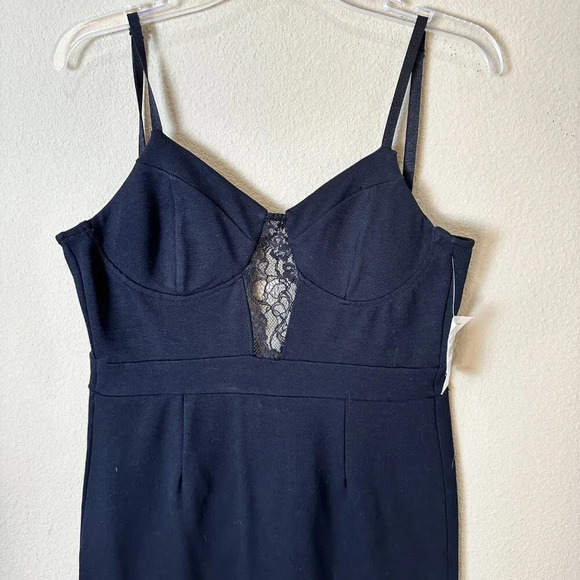 NWT NORDSTROM Basil & Lola Stretch Lace Cut Out Body Con Mini Dress Size Large - Picture 3 of 11